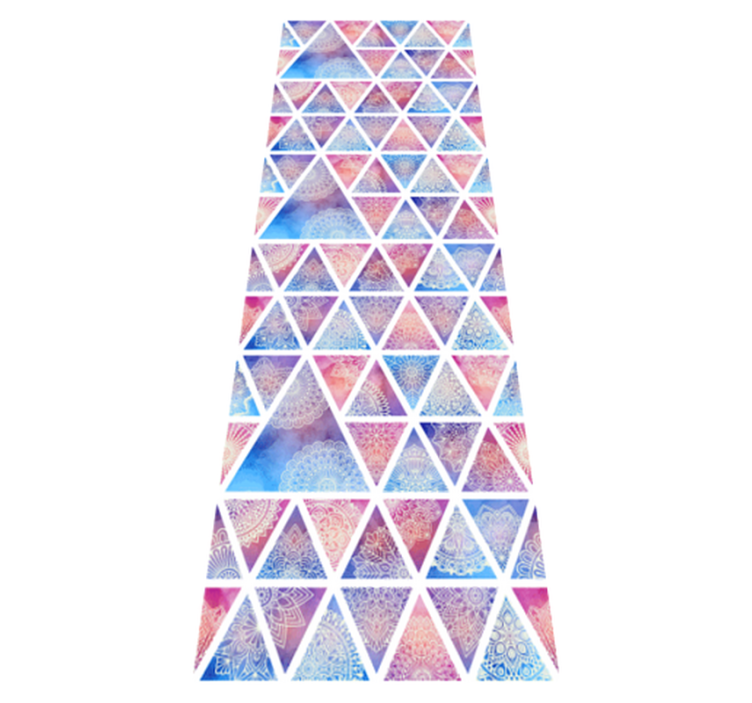 Geometrický vinylový koberec etnické květinové trojúhelníky - TenStickers