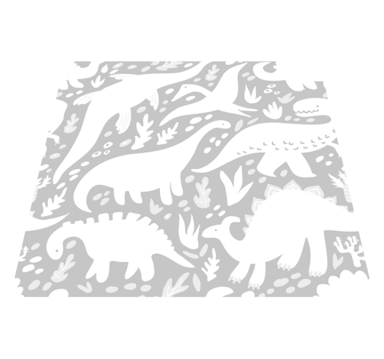 Vinylový koberec do ložnice s bílými dinosaury - TenStickers