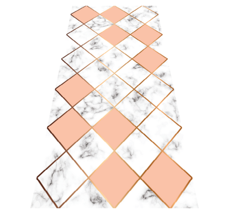 Vinylový koberec do ložnice s geometrickým mramorem v růžové - TenStickers