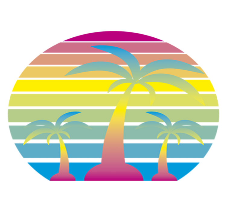 Přírodní vinylový koberec s vintage západem slunce - TenStickers