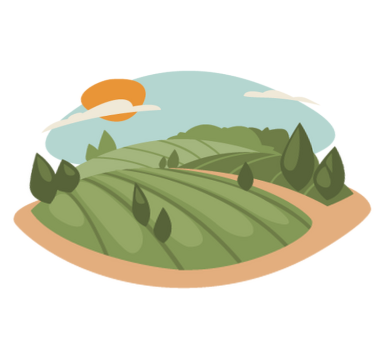 Přírodní vinylový koberec ilustrace polí - TenStickers