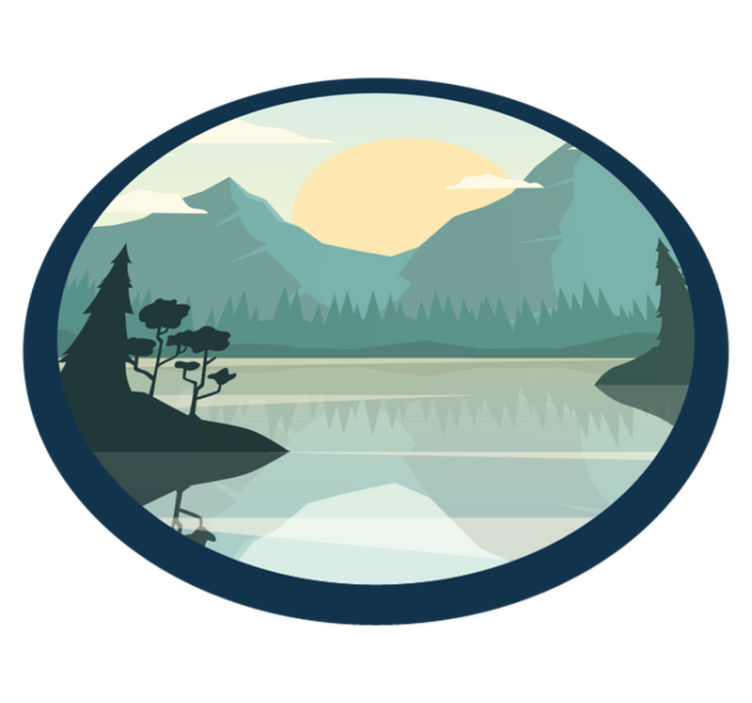 Přírodní vinylový koberec klidné horské odrazy - TenStickers