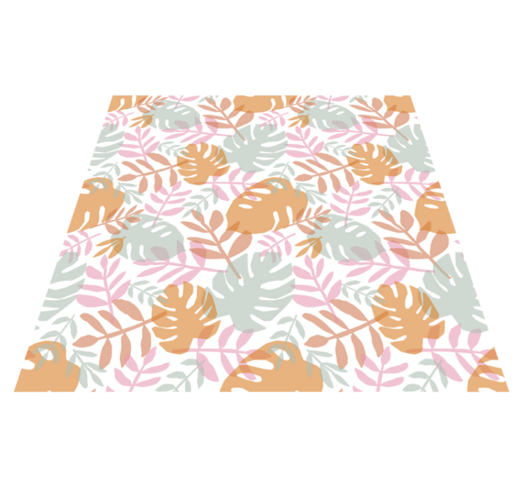 Přírodní vinylový koberec s motivem zeleného listu - TenStickers