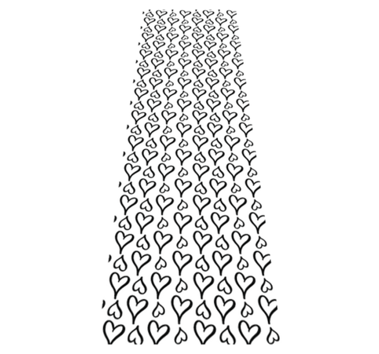 Vinylový koberec do ložnice s černými srdíčky - TenStickers