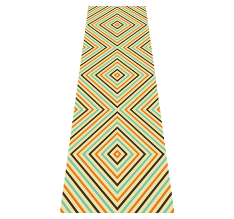 Vinylový koberec do ložnice v retro oranžovo-modrém vzoru - TenStickers