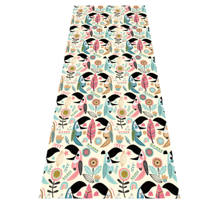 Vinylový koberec do ložnice modré nordické pastelové listy - TenStickers