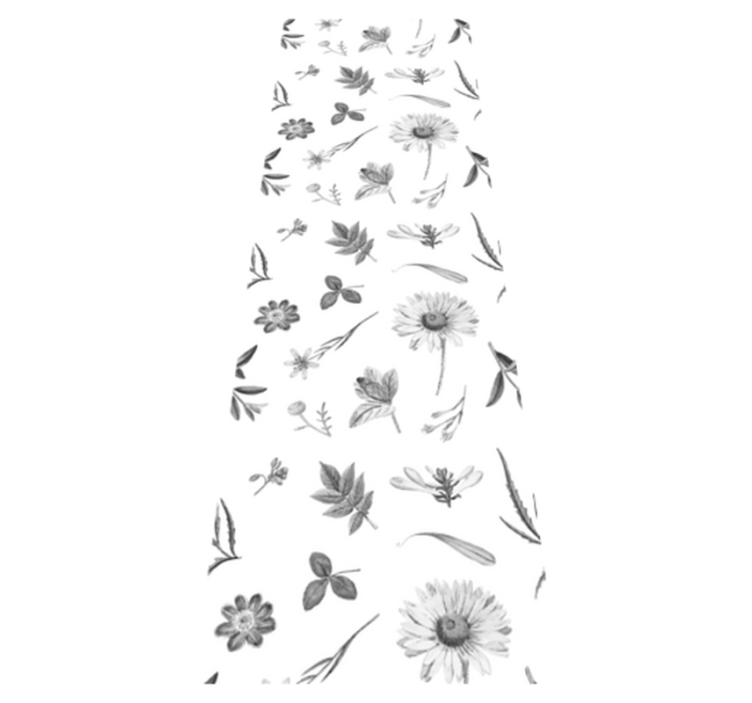 Vinylový koberec do ložnice Šedé jarní květiny - TenStickers