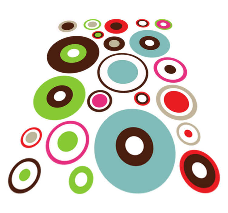 Geometrický vinylový koberec jednoduché geometrické kruhy - TenStickers