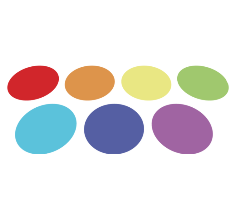 Geometrický vinylový koberec duha velké tečky - TenStickers