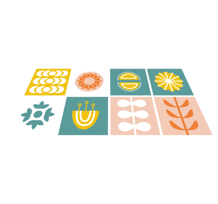 Geometrický vinylový koberec norská dlaždice - TenStickers