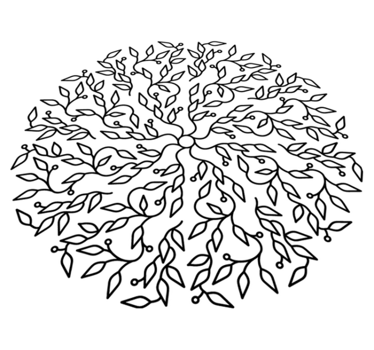 Geometrický vinylový koberec abstraktní strom života - TenStickers