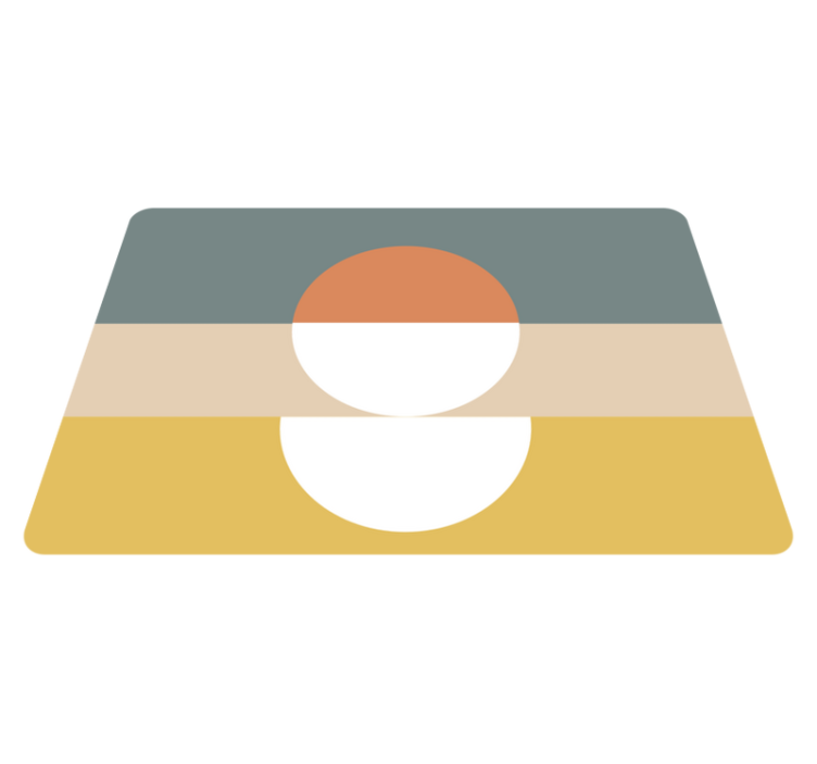 Geometrický vinylový koberec s abstraktními pruhy a kruhy - TenStickers