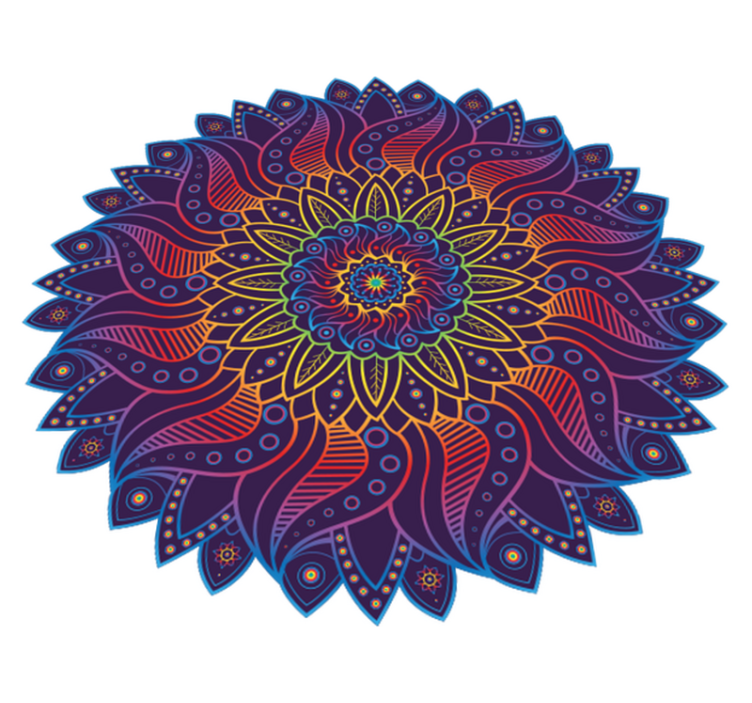 Geometrický vinylový koberec duha mandala - TenStickers