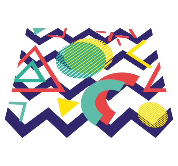 Geometrický vinylový koberec barevný vzor - TenStickers