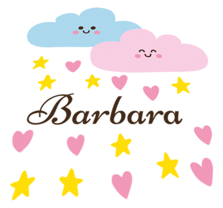 Vinylový koberec pro děti modro-růžový obláček s jménem - TenStickers