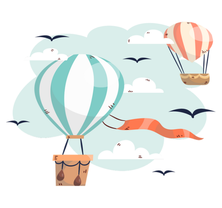 Vinylový koberec pro děti s balónky a mraky - TenStickers