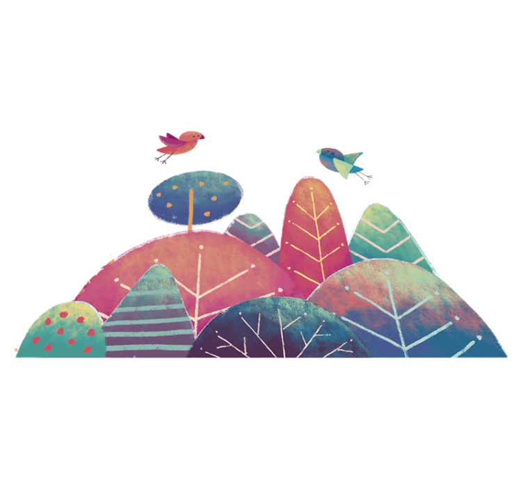 Vinylový koberec pro děti modré a růžové stromy - TenStickers