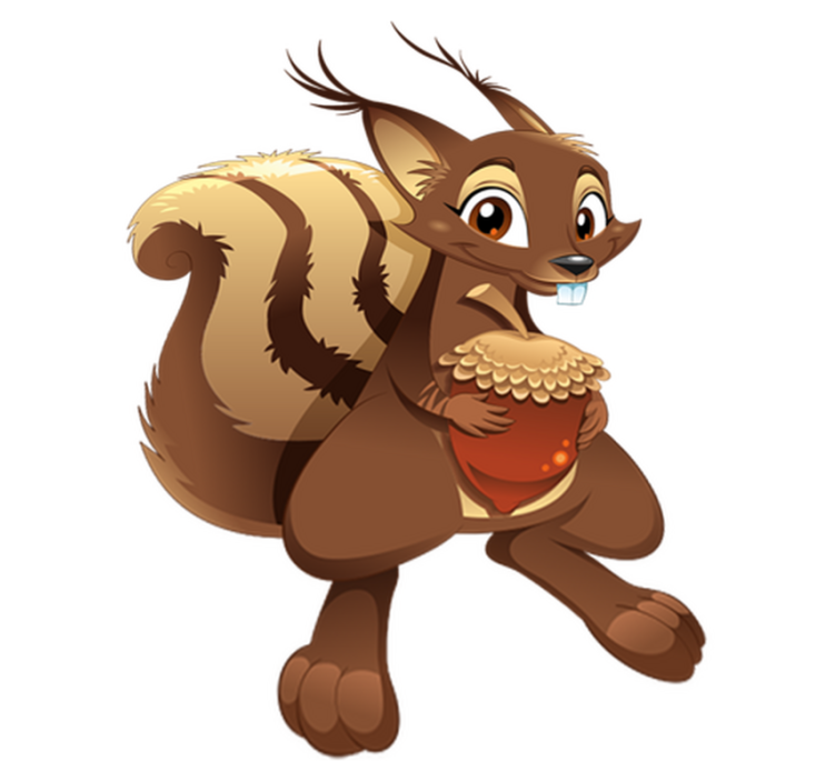 Vinylový koberec pro děti veverka s žaludem - TenStickers