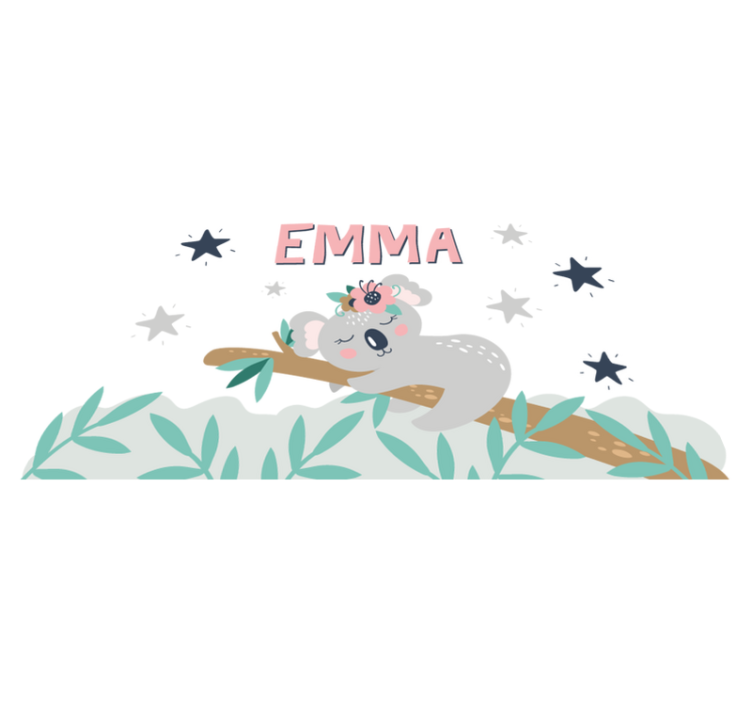 Vinylový koberec pro děti roztomilý koala s jménem - TenStickers