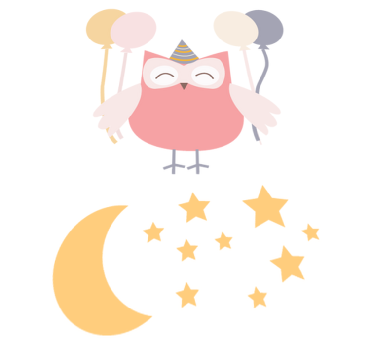 Vinylový koberec pro děti sovička na oslavě - TenStickers