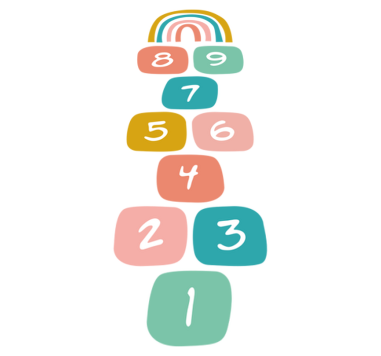 Vinylový koberec pro děti s duhovým skákacím čtvercem - TenStickers