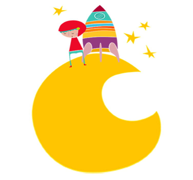 Vinylový koberec pro děti astronaut na měsíci - TenStickers