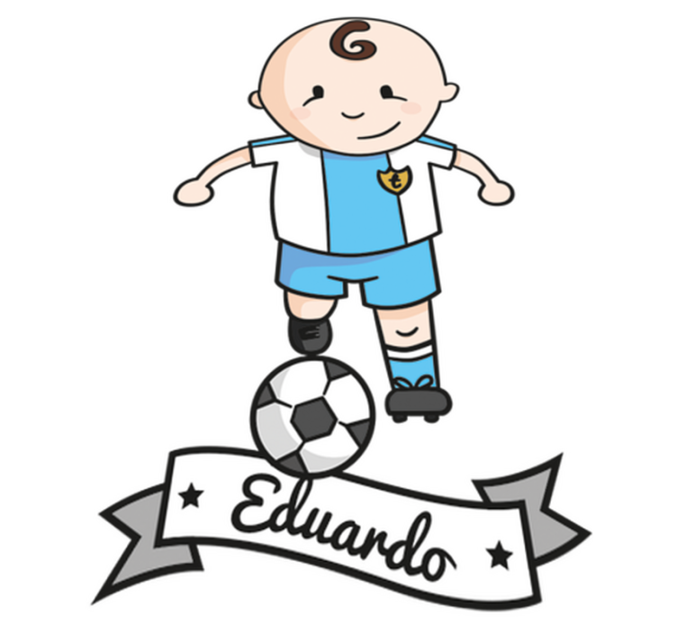 Vinylový koberec pro děti s personalizací fotbalista - TenStickers