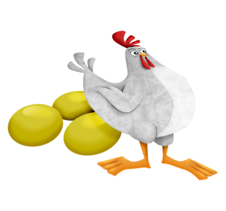 Vinylový koberec pro děti zlatá slepička s vejci - TenStickers