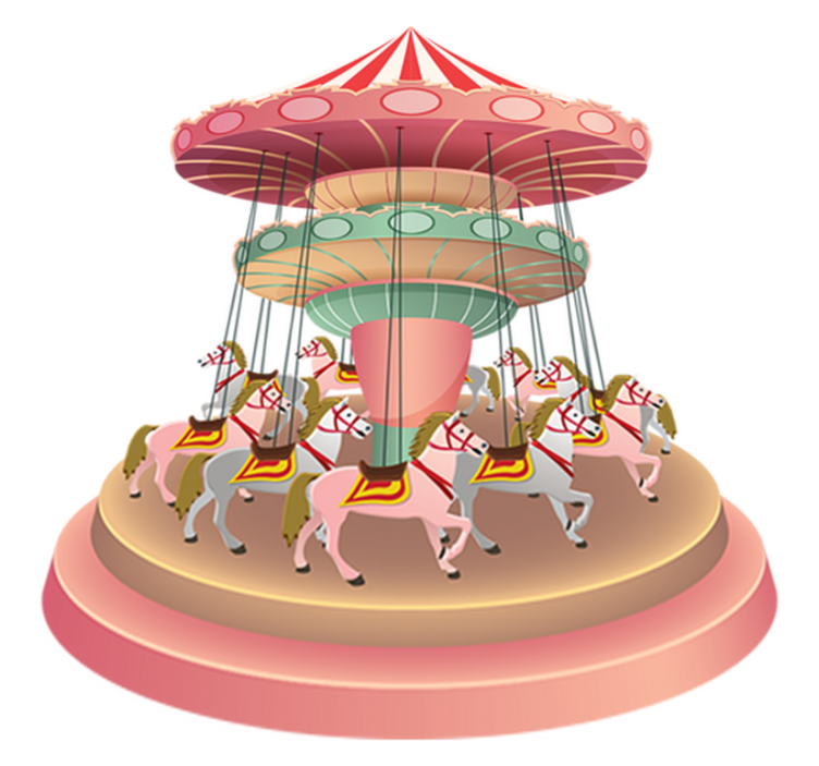 Vinylový koberec pro děti kolotoč pro radost - TenStickers