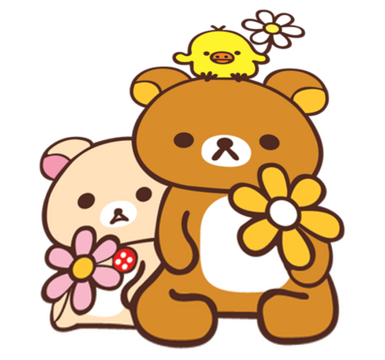 Vinylový koberec pro děti medvídci s ptáčkem - TenStickers