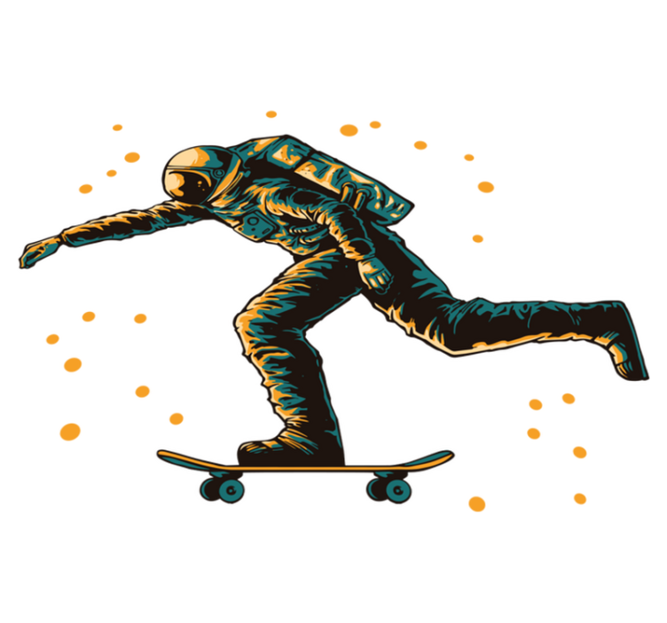 Vinylový koberec pro děti s astronautem na skateboardu - TenStickers
