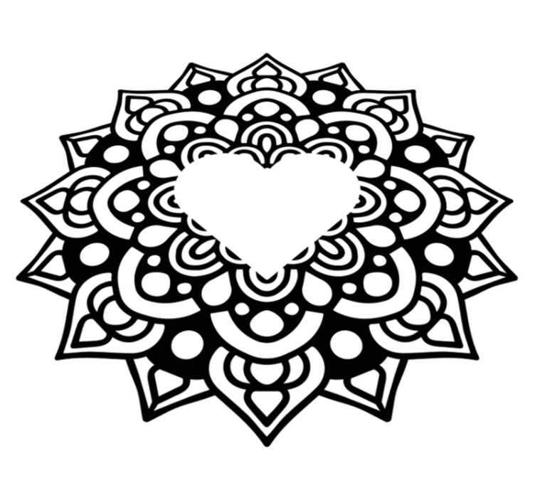 Vinylový koberec do ložnice s mandalou v srdci - TenStickers