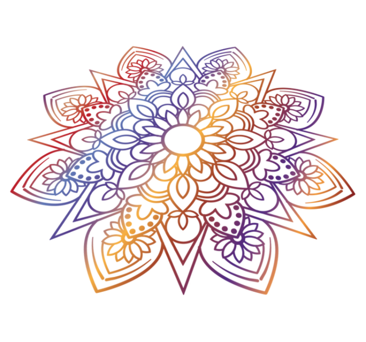 Vinylový koberec do ložnice sytá ohnivá mandala - TenStickers