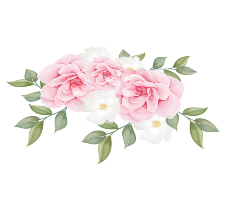 Vinylový koberec do ložnice elegantní květiny v růžové - TenStickers