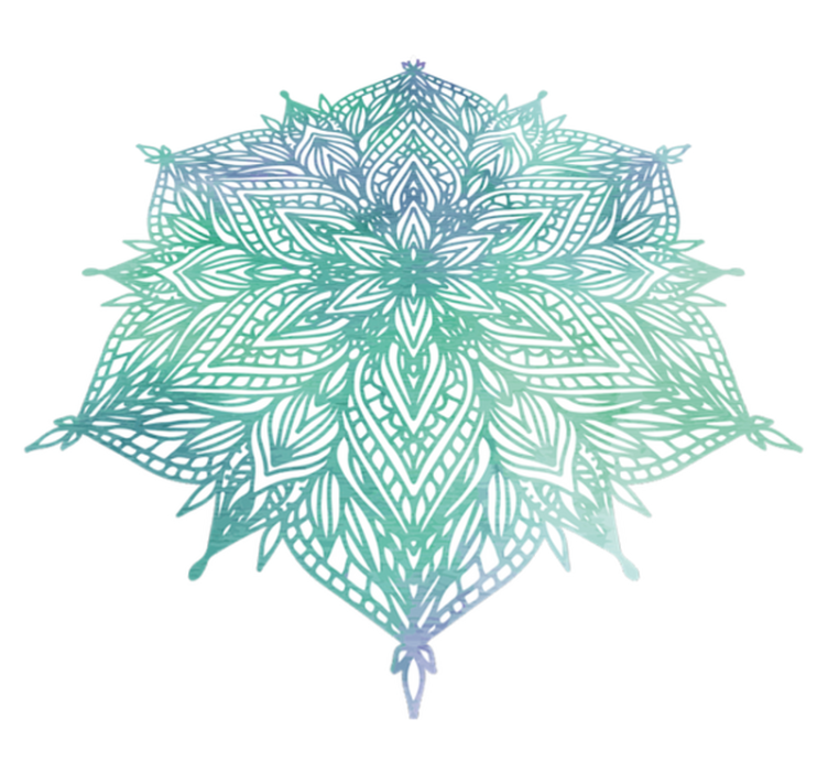 Vinylový koberec do ložnice v tyrkysové mandale - TenStickers