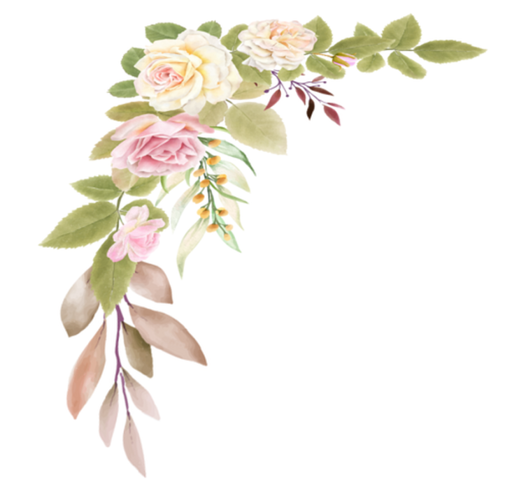 Vinylový koberec do ložnice růžové a bílé růže - TenStickers