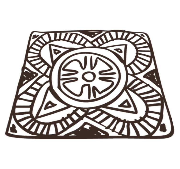 Vinylový koberec do ložnice s etnickým květinovým vzorem - TenStickers