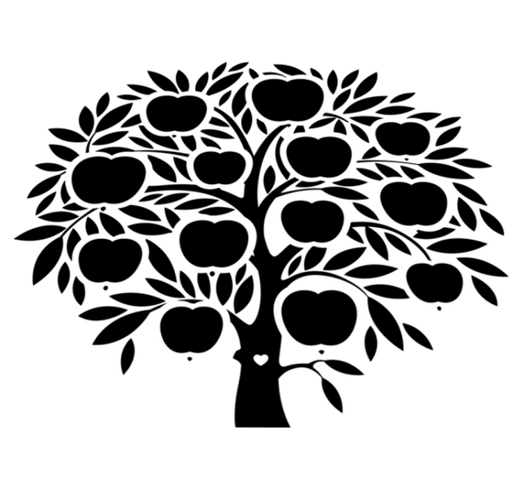 Vinylový koberec do ložnice s rodokmenovými jmény - TenStickers