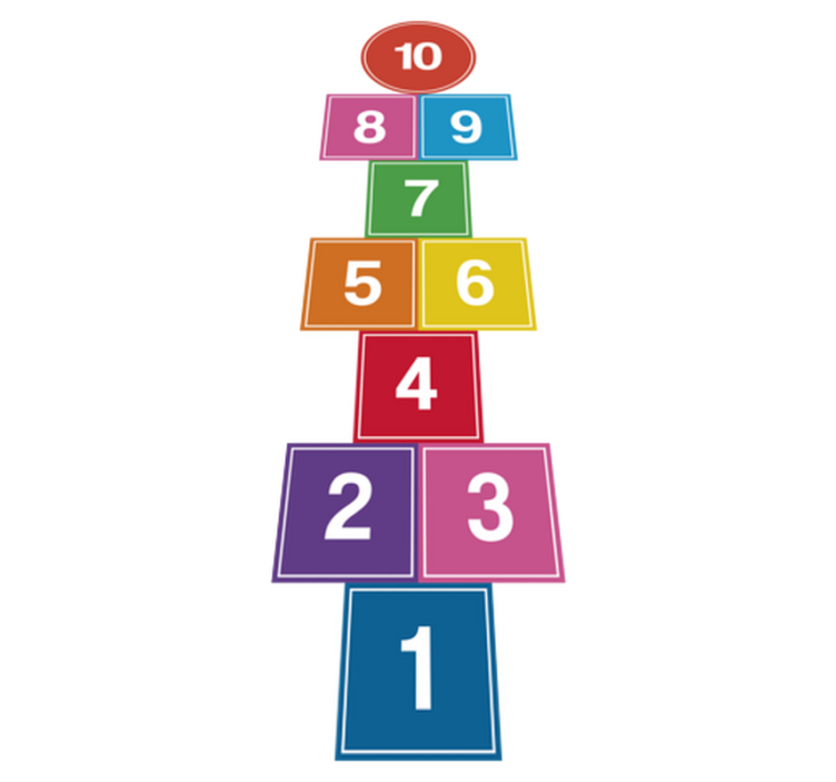 Vinylová hrací podložka barevná skákací dráha - TenStickers