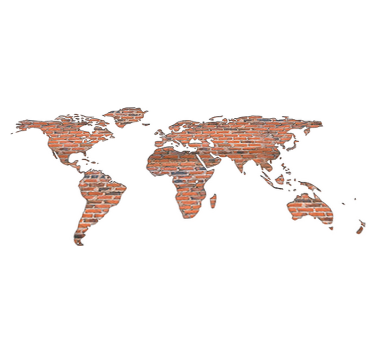 Vinylový koberec z celého světa cihlová mapa - TenStickers