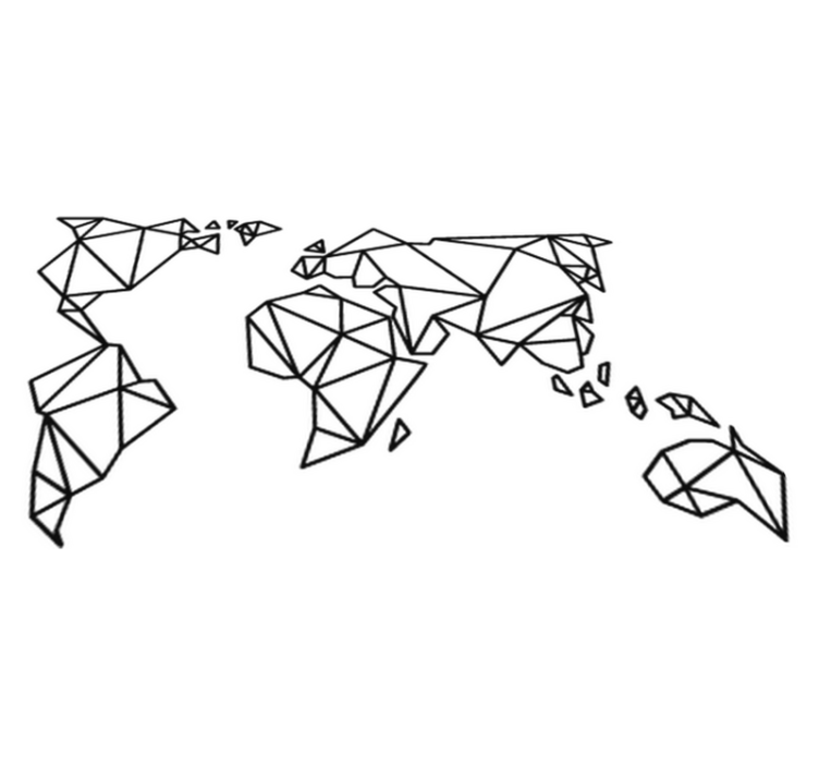 Vinylový koberec z celého světa s origami mapou - TenStickers