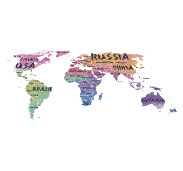 Vinylový koberec z celého světa s mapou písmen - TenStickers