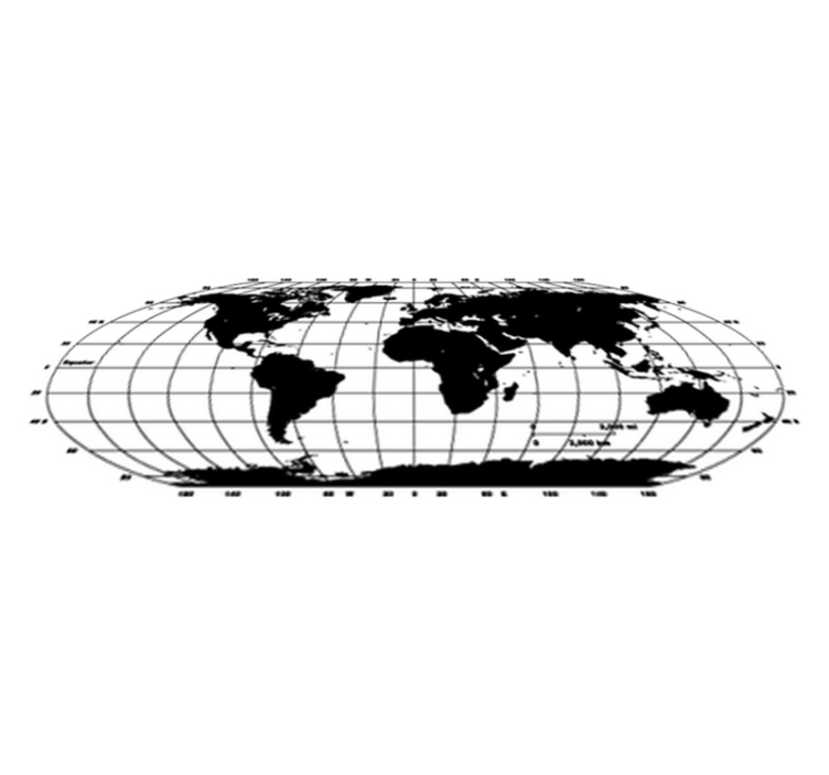 Vinylový koberec z celého světa jednobarevná mapa - TenStickers
