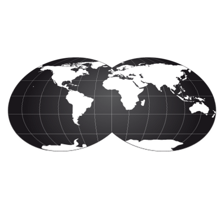 Vinylový koberec z celého světa dvojitý globus dekorativní - TenStickers