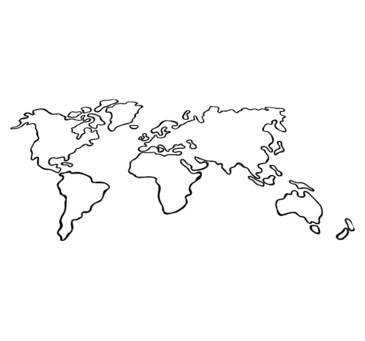 Vinylový koberec z celého světa jednobarevná politická mapa - TenStickers