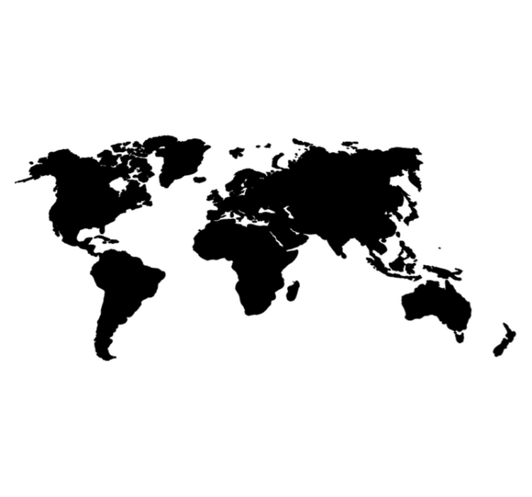 Vinylový koberec z celého světa monochromatická mapa - TenStickers