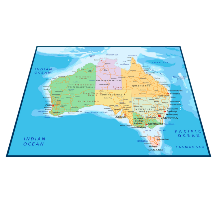 Vinylový koberec z celého světa politická mapa austrálie - TenStickers