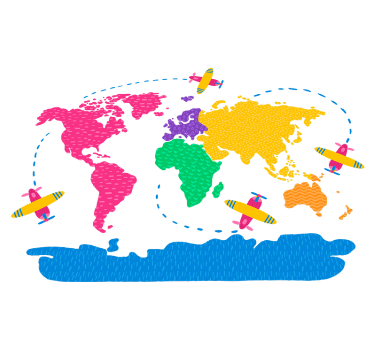 Vinylový koberec z celého světa cestovní mapa - TenStickers