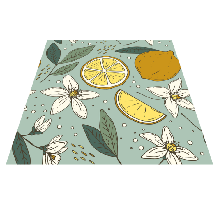 Kuchyňský vinylový koberec s barevným vzorem citronů - TenStickers