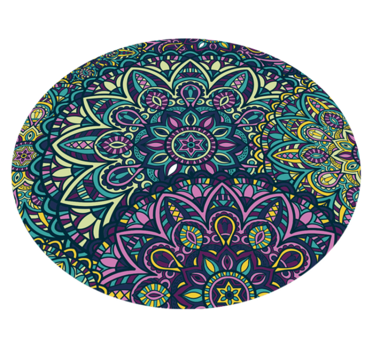 úžasné kulaté složení mandala vinyl koberec - TenStickers